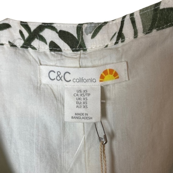 NWT C&C linen dress beach coverup vaca travel size XS - Picture 4 of 8